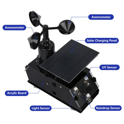 ACEBOTT STEM Science Coding Kits for Adults, ESP32 Weather Station and Weather Instrument Kit with APP, Outdoor Sensor, Weather Forecast, Temperature,Humidity,Wind Rain Gauge for Arduino IoT Starter
