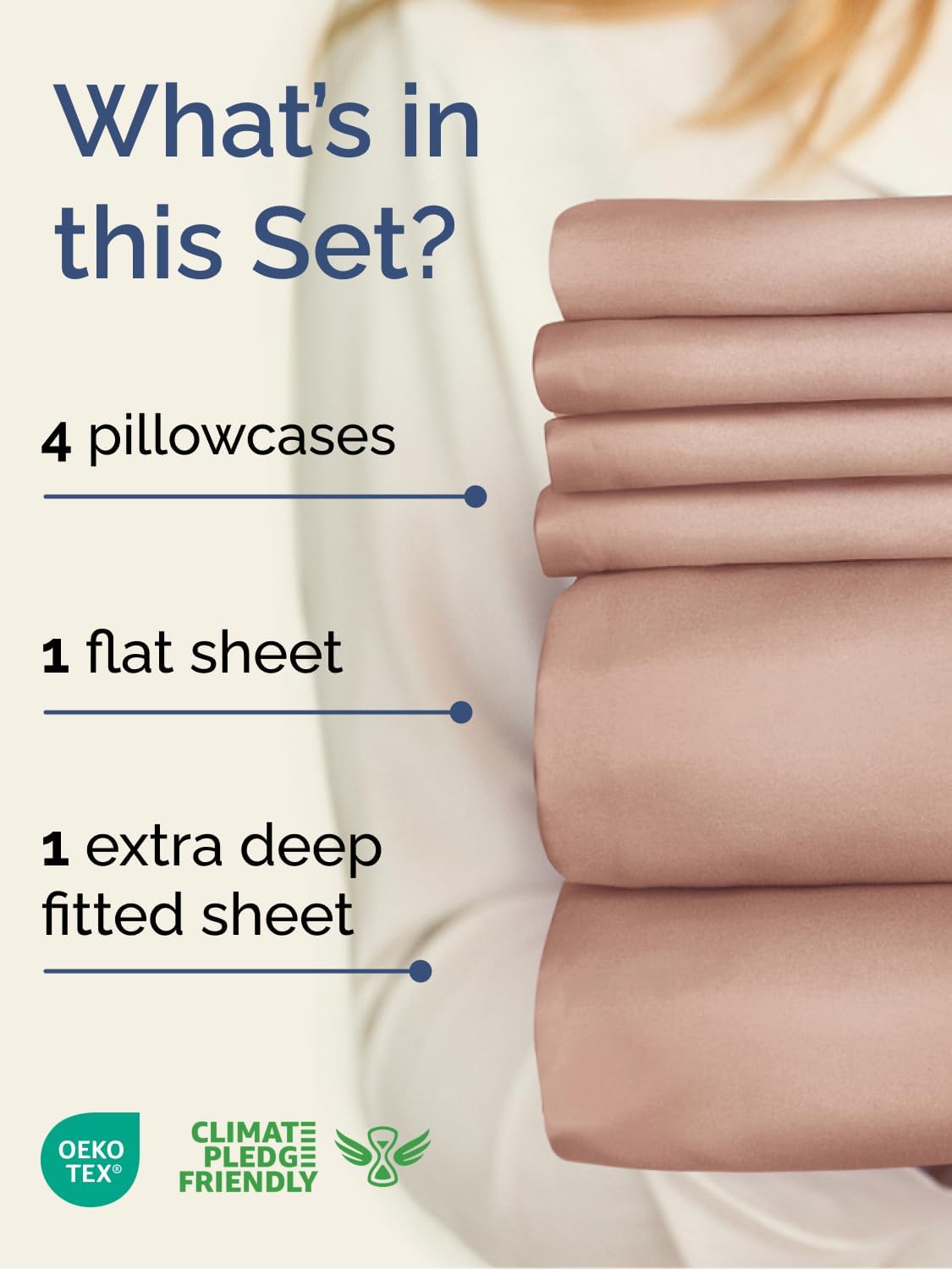 Skiennix Extra Deep Cal King Sheet Set | 6-Piece Breathable Cooling Bedding - Soft, Wrinkle-Free, Mauve