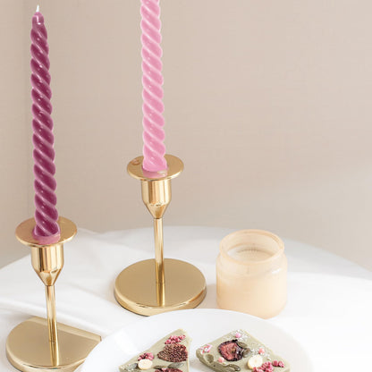 Whaline 8Pcs 10 Inch Gradient Purple Spiral Taper Candles Dripless Twisted Wax Candles Long Unscented Candle Sticks for Wedding Party Home Dining Table Decor