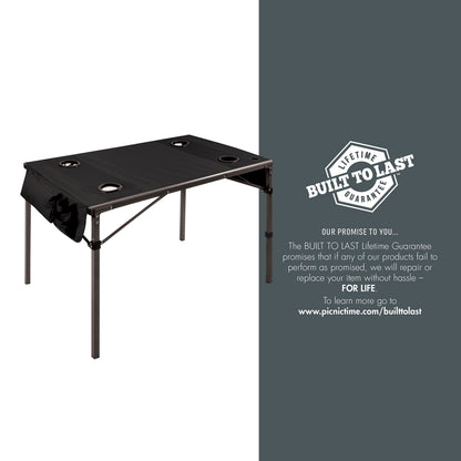 PICNIC TIME NCAA Pittsburgh Panthers Travel Table Portable Folding Table, Camping Table, Outdoor Table with Carry Bag, (Black)