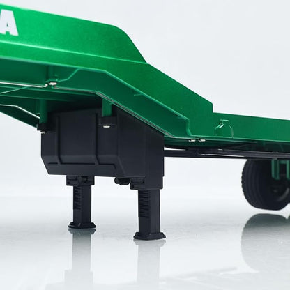 HUINA 1/18 Plastic Flatbed Semi Trailer 1502 for Radio Controlled Tractor Truck 1501 Electric Support Legs Battery No Light Hobby Grade Model for Birthday Gift(Green)