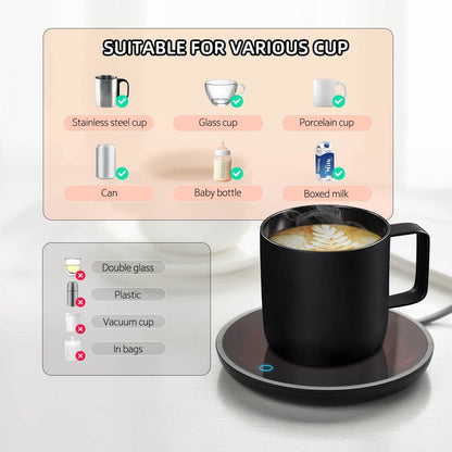 Jisile Candle Warmer, Coffee Mug Warmer, Coffee Cup Warmer with Pressure-Induced Auto ON/Off, Beverage Warmer Plate for Milk Tea, Coffee Accessories for Home Office Desk