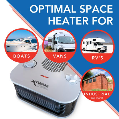 Xtreme Heaters Boat, Cabin & RV Heater | Overheat Protection, Tip-Over Protection, Portable | Boat Heater, Heat RV Bay (Dark Grey)