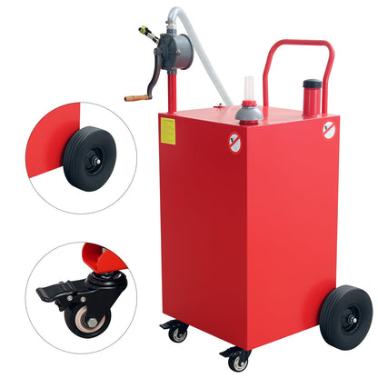 45 Gallon Fuel Caddy, Portable Gas Caddy with Manual Pump, Heavy Duty Gas with 4 Wheels, Diesel Fuel Can for Cars, Lawn Mowers, Trucks, ATVs, Boats ﻿