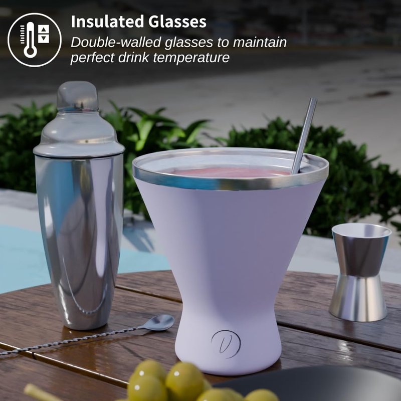 Mother’s Day Gift for Mom – [Lilac] Stainless Steel Martini Glass, Unbreakable Metal Cocktail Glass, Unique Gift for Women Wife, 10oz Elegant Drinkware