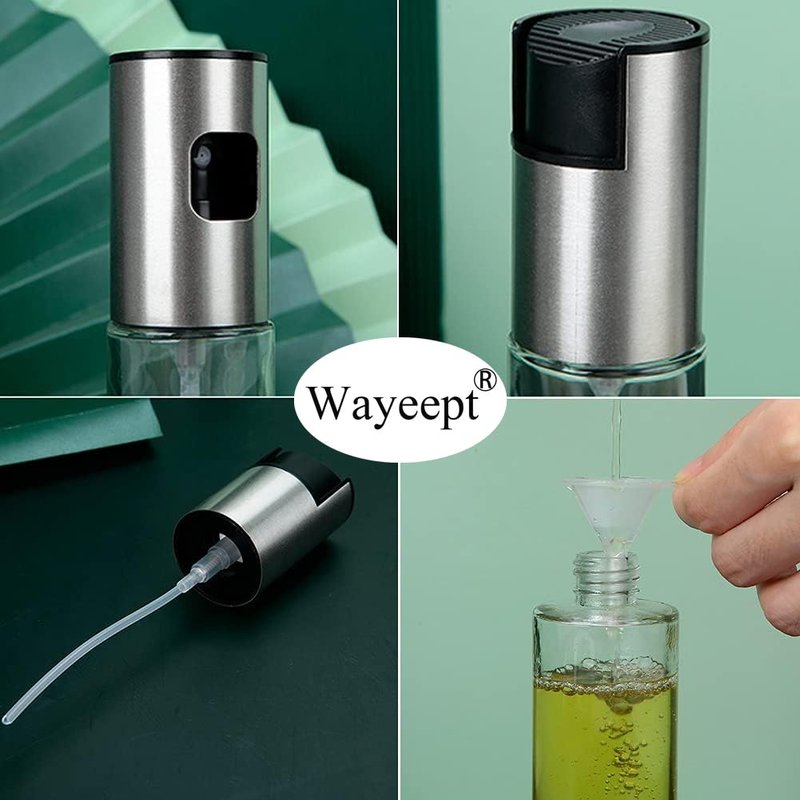 Wayeept Olive Oil Sprayer for Cooking Oil Spritzer Mister for Air Fryer Canola Vinegar Vegetable Oil Portable Mini Bottle Kitchen Gadgets for BBQ/Pan/Salads/Baking (1 Pack)