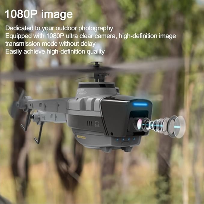 X-MechFun Military Remote Control Helicopter RC ERA C128 Scout Drone 4CH Aerial Vehicle Reconnaissance 6-Axis Gyro RC Aircraft Helicopter Christmas for Adults