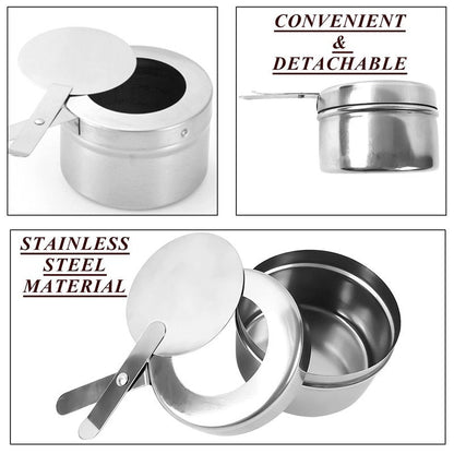 Cheardia 8 Pack Chafing Fuel Holder, Stainless Steel Chafe Wick Fuel Holder with Safety Cover Canned Heat Box Holder for Chafing Dish, Buffet, Barbecue, Parties