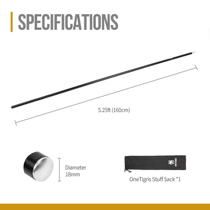 ONETIGRIS Lightweight Tent Poles (1.6m) + Bulwark Camping Tarp