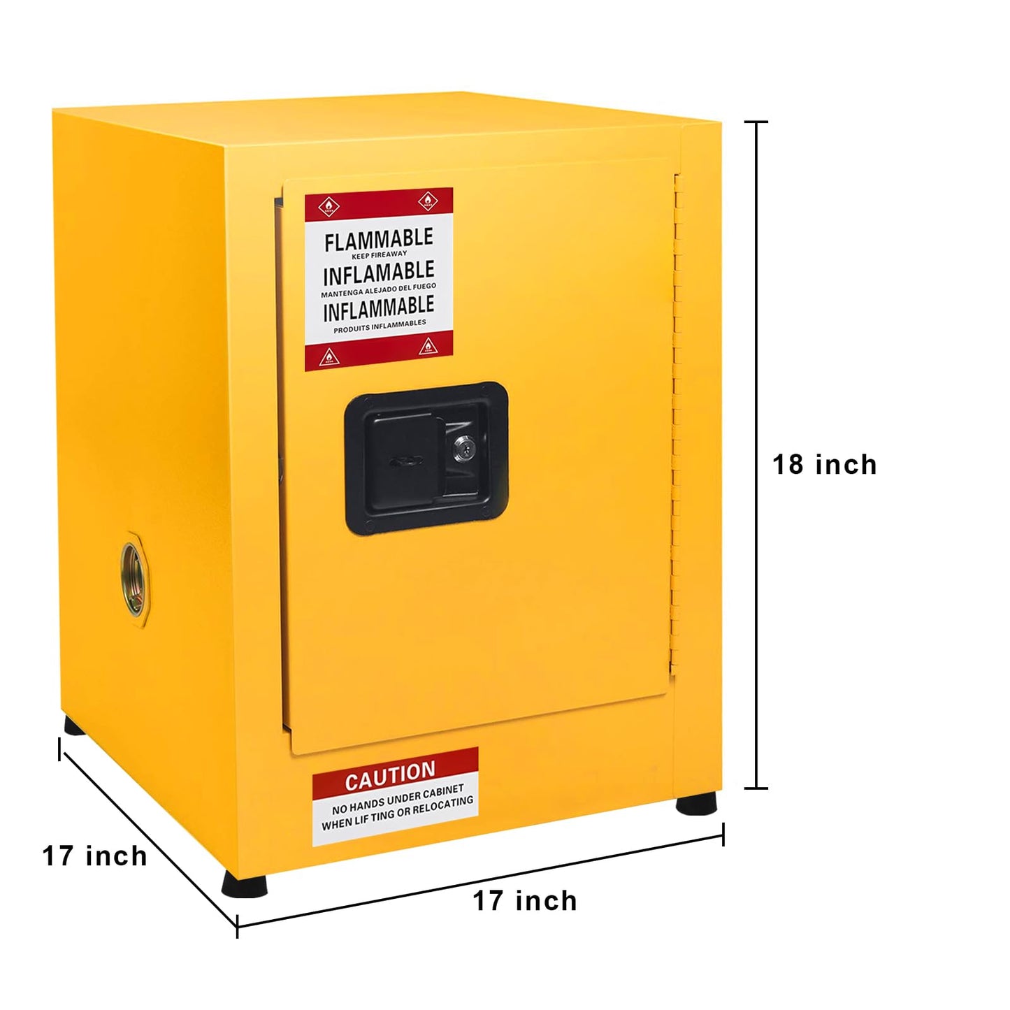 ExploreHorizon 11 Gallon Flammable Storage Cabinet, 18" H x 17" W x 17" D Cold-Rolled Steel Explosion Proof Thickened Galvanized Steel Flammable Safety Cabinet, Fire Safety with Adjustable Shelf