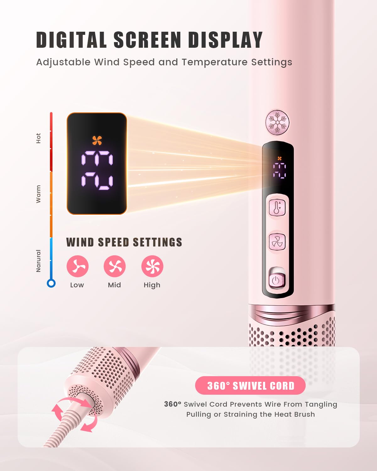 8-in-1 Professional Hot Air Styler&Hair Dryer Brush, Powerful Multi-Styler with Auto-Wrap Curler with Storage Case, Fast Drying Curling Straightening Volumizing Without Heat Damage(Gold)