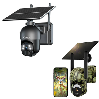 Xega 4G Cellular Security Camera Solar Outdoor & 4G Cellular Trail Camera Solar