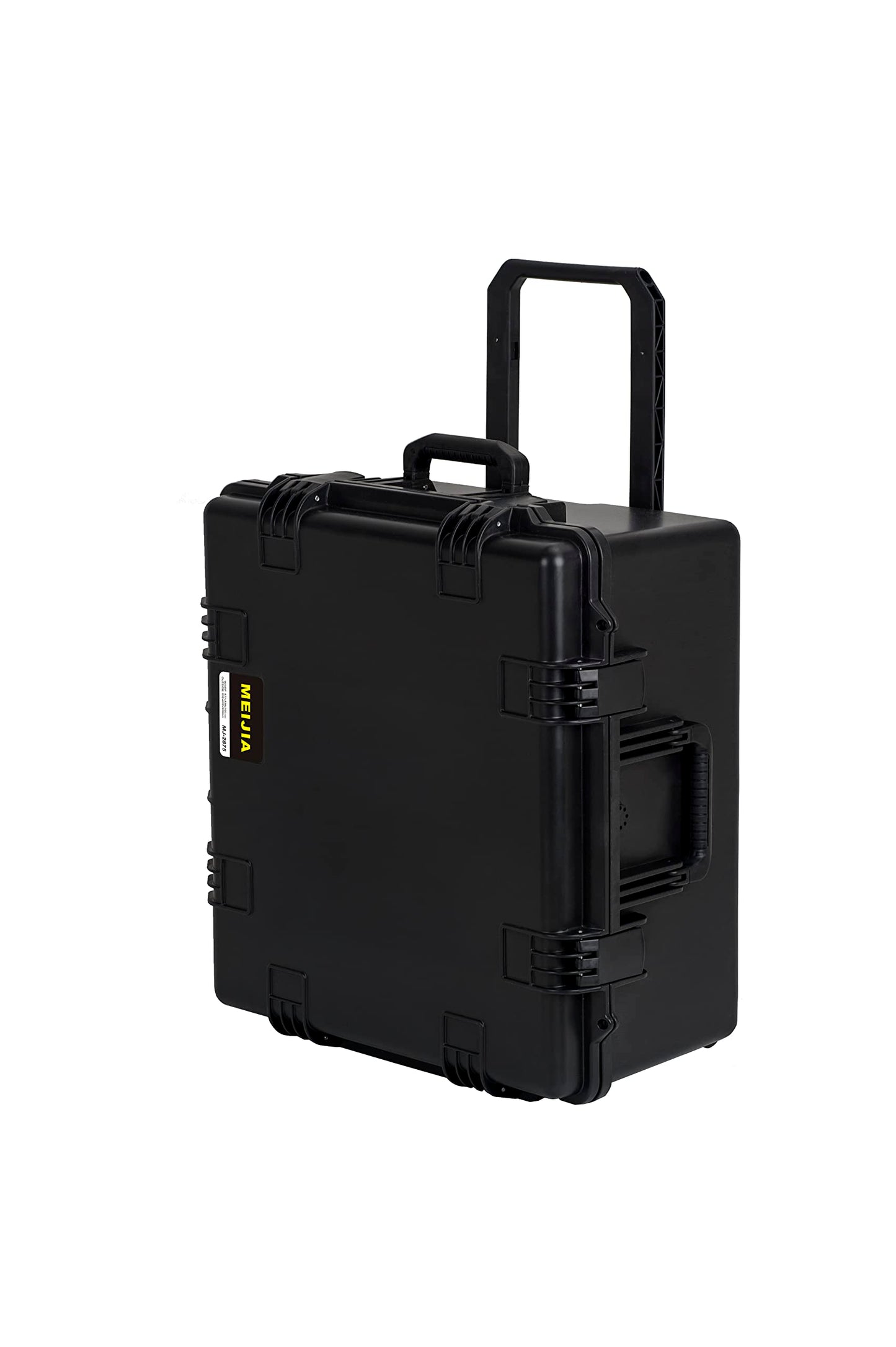 MEIJIA Portable All Weather Waterproof Hard Case, Camera Case with Customizable Fit Foam And Rolling Wheels, 24.8"X23.7"X13.17",Elegant Black