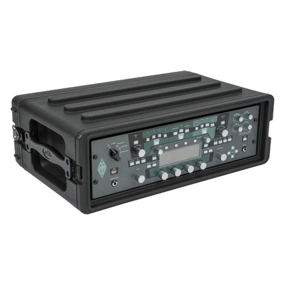 SKB Shallow Rack 3U - Roto-Molded for Durability & Impact Resistance, Waterproof & Stackable Design, with Twist Latches & Rubber Feet - Ideal for Secure Equipment Storage & Transport, Black