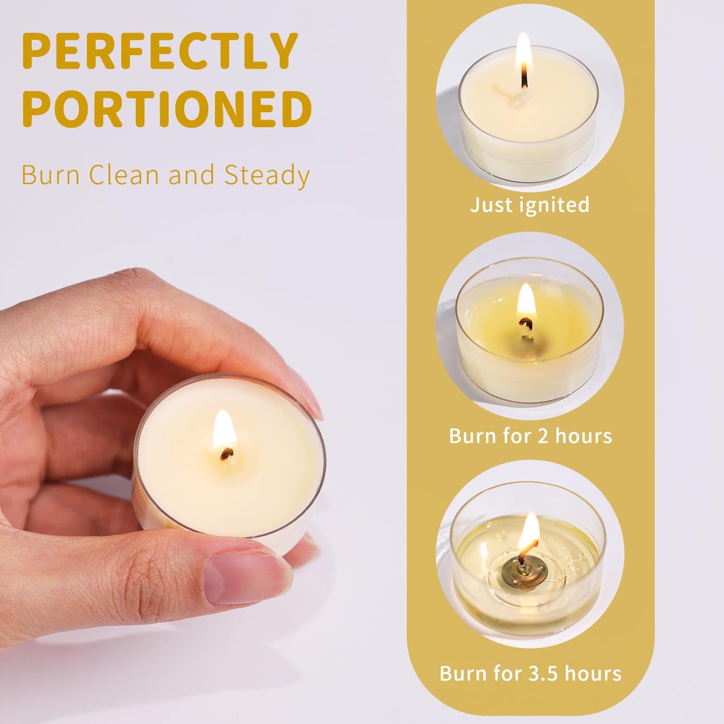 12 Pack Beeswax Tealights Candles, Rose Scented Tea Light Candle, 4 Hours White Tea Scented, Soy & Beeswax Candles with Essential & Natural Oils for Home & Party (Rose)