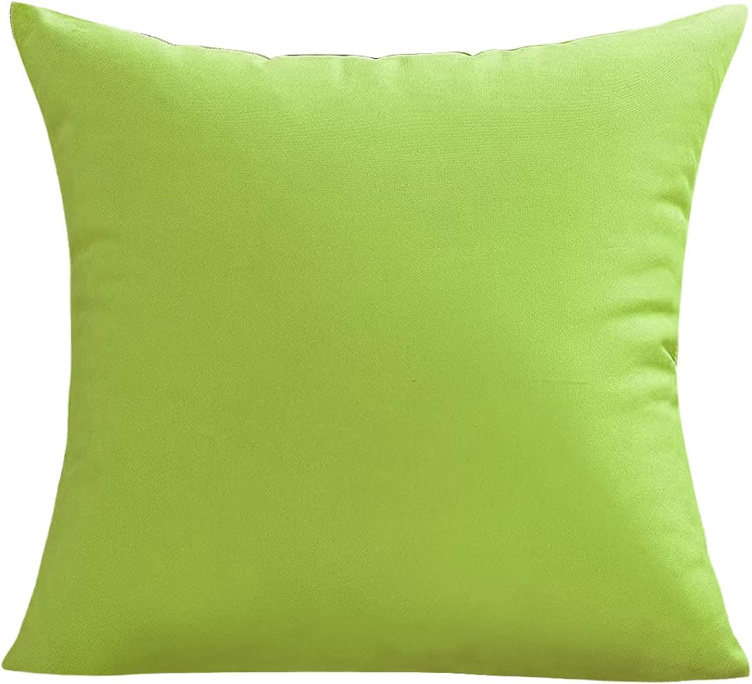 VAKADO Outdoor Waterproof Throw Pillow Covers - Set of 2 Decorative Green 18x18 Cushion Cases for Patio & Garden