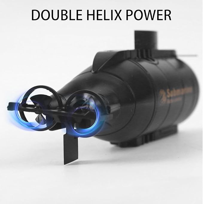 Mini Remote Control Submarine Boat Nuclear Submarine RC Race Boat 6CH High Speed Waterproof Diving in Pools Lake Gift Toy Kids Boys(Black)