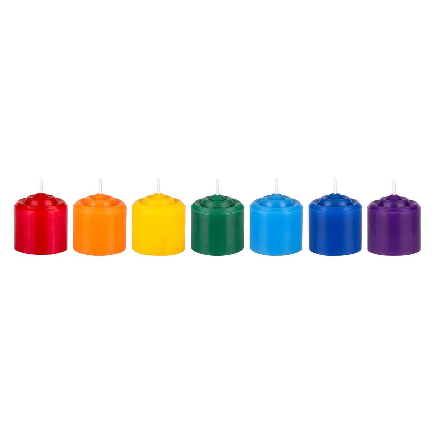 Mega Candles 7 pcs Unscented Chakra Votive Candles, Hand Poured Premium Wax Candle 10 Hours 1.38 Inch x 1.5 Inch, 100% Cotton Wick, Positive Healing Energy, Meditation, Relaxation, Reiki, Yoga