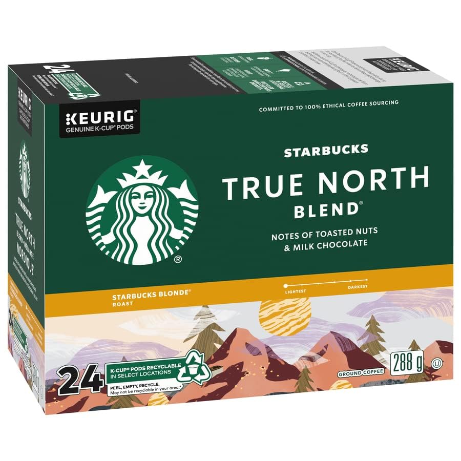 Starbucks True North Coffee K-Cup Portion Pack - Rich Flavor for Keurig Brewers | 24 Count