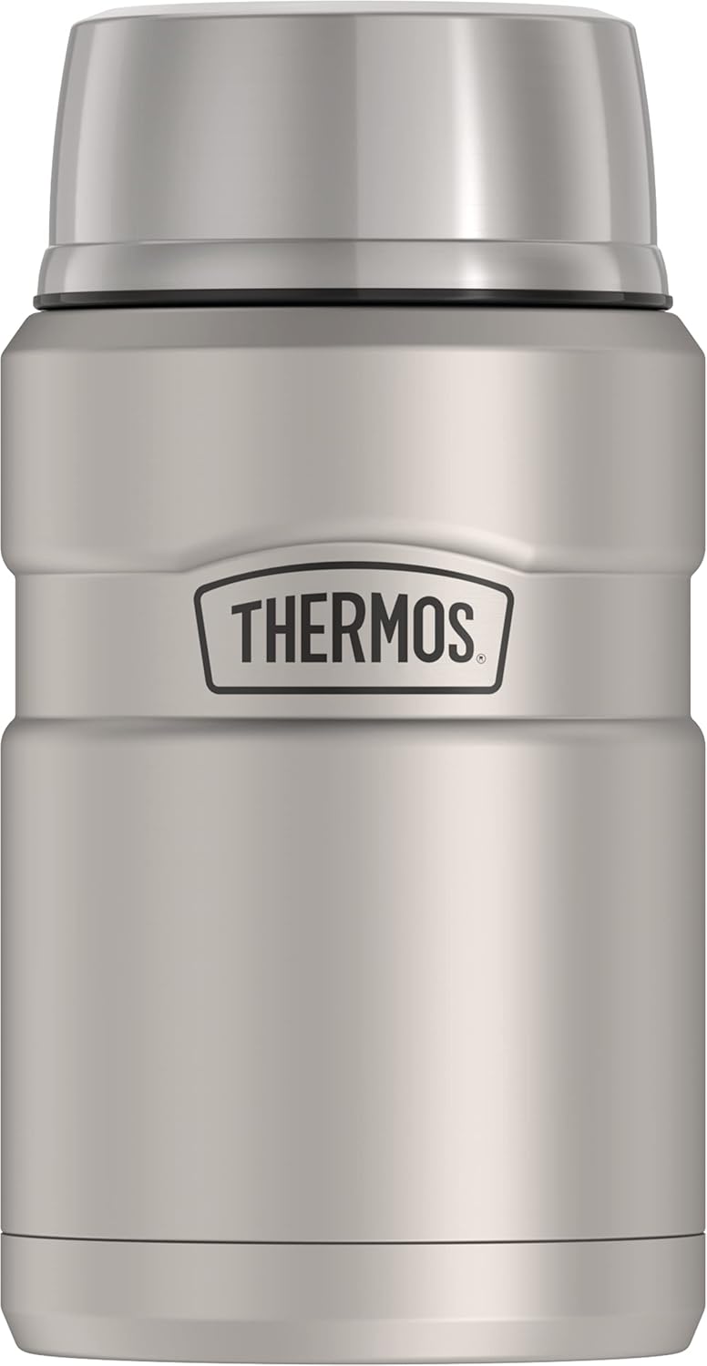 THERMOS Stainless King Vacuum-Insulated Food Jar - 24 Ounce, Matte Steel Finish for Ultimate Temperature Retention