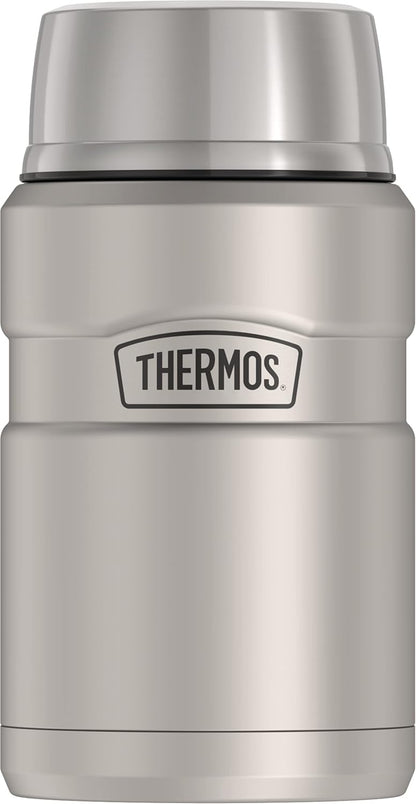 THERMOS Stainless King Vacuum-Insulated Food Jar - 24 Ounce, Matte Steel Finish for Ultimate Temperature Retention