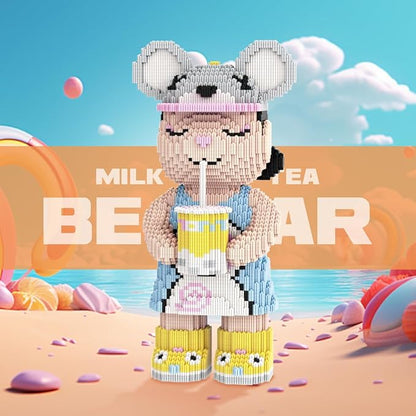 HOOLEDAY Bear Micro Building Blocks Bubble Tea Design Bearbrick Set (5700 PCS) Creative Home &amp Office Decor Gift for Adults and Kids