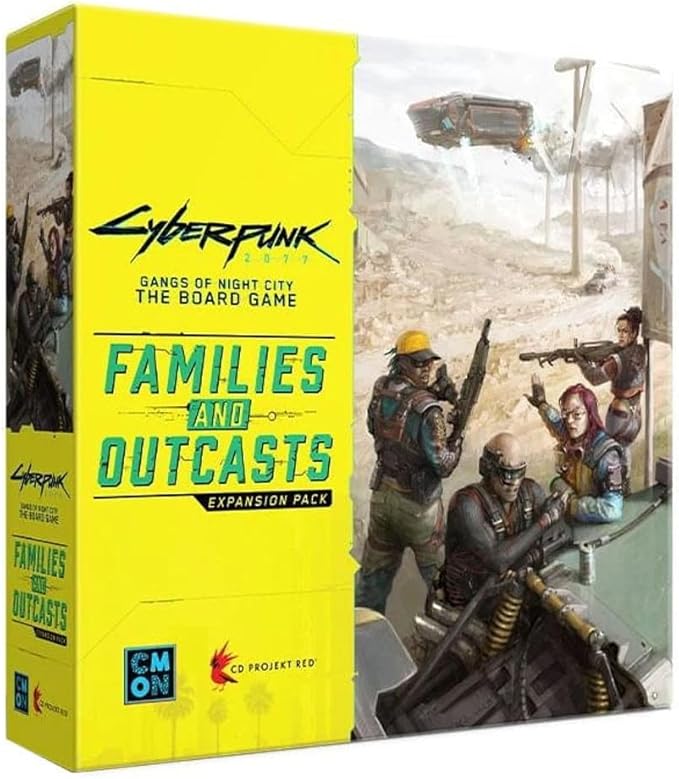 CMON Cyberpunk 2077 Families and Outcasts Board Game Expansion - Introducing The Badlands and New Gang! Immersive Sci-Fi Strategy Game Ages 14+ 1-5 Players 90-120 Min Playtime