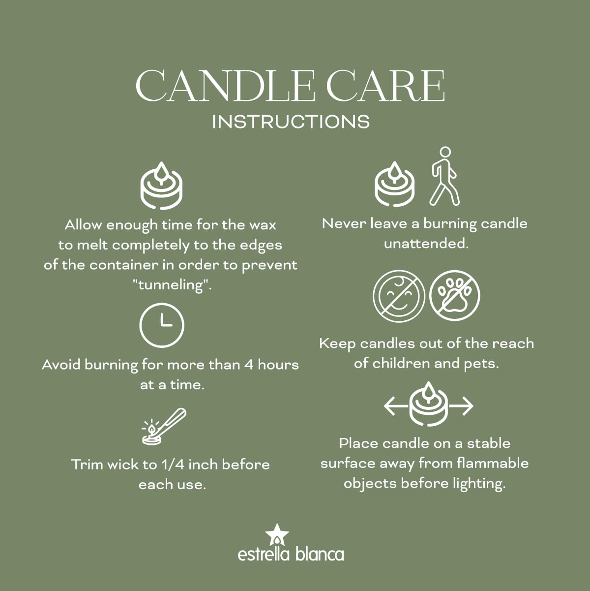 Estrella Blanca Citronella Lavender Candles - Citronella Scented Pillar Candle Ivory - 3x6 inch - 3 Pack - Long Lasting Burn Outside Candles for Garden Yard Balcony, Summer Camping