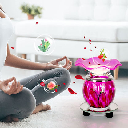 HUNANBANG 3 in 1 Electric Oil Warmer Scented Warmer Candle Wax Melt Warmer Fragrance Oil Burner(LW-Purple2)