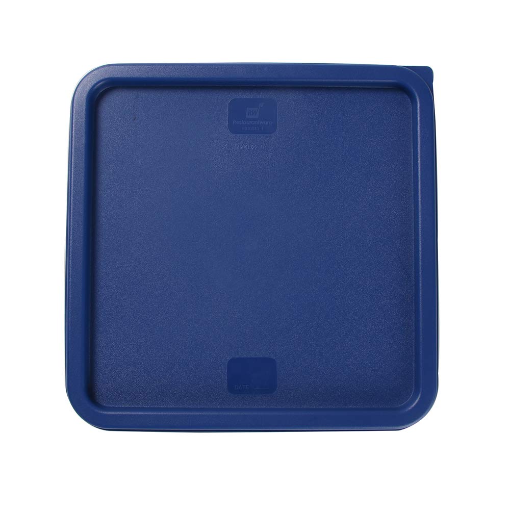 Restaurantware-LIDS ONLY: Met Lux Food Storage Container Lids, 10 Square Marinating Container Lids - Containers Sold Separately, With Date Indicator, Blue Plastic Lids, Dishwashable, Freezable