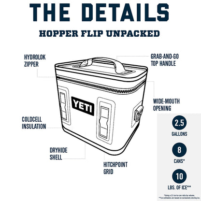 YETI Hopper Flip 8 Portable Cooler, Firefly Yellow