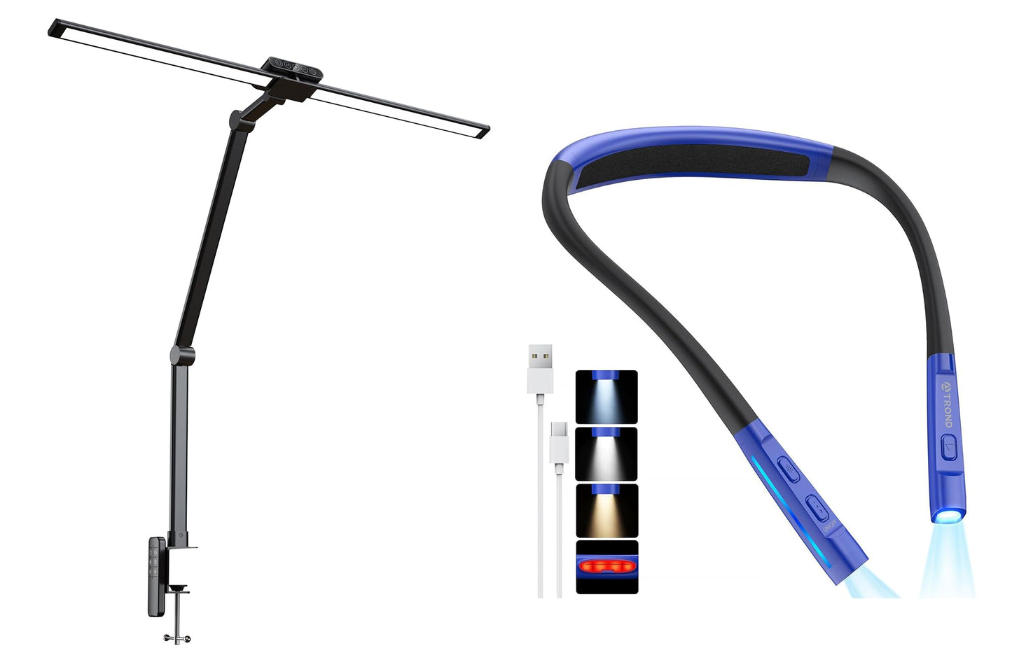 TROND LED Neck Reading Light LED Clamp Desk Lamp with Remote