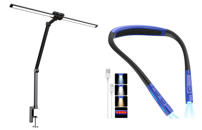 TROND LED Neck Reading Light LED Clamp Desk Lamp with Remote
