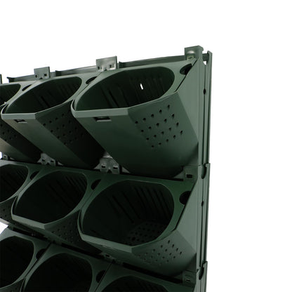 NEATOOM Wall Planter with 36 Pots, Wall-Mounted Indoor & Outdoor Flower Pot Holder, Vertical Garden Plastic Planter for Flowers, Vegetables, Grass (Army Green)