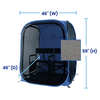 Under the Weather WeatherPod Tank MyPod™ Mesh 1-2 Person Pop-Up Screen Tent Pod - The Original Shark Tank - Keeps Out Bugs, Mosquitos with UPF 50 Sun Protection, Navy
