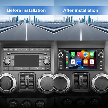EagleNav Car Stereo for Jeep Wrangler JK Compass Patriot/Chrysler/Dodge RAM Charger, 7 inch Touch Screen Android 13 Radio with Bluetooth GPS Wireless CarPlay Android Auto [2GB+32GB]