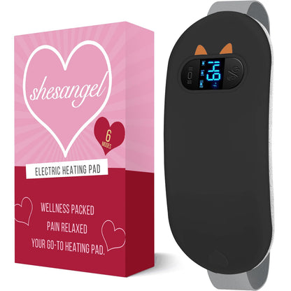 Portable Heating Pad for Period Cramps: Cordless Menstrual Heating Pad with 6 Heat Levels and 6 Massage Modes, 3s Fast Heating Gift for Women and Girl(Pink)