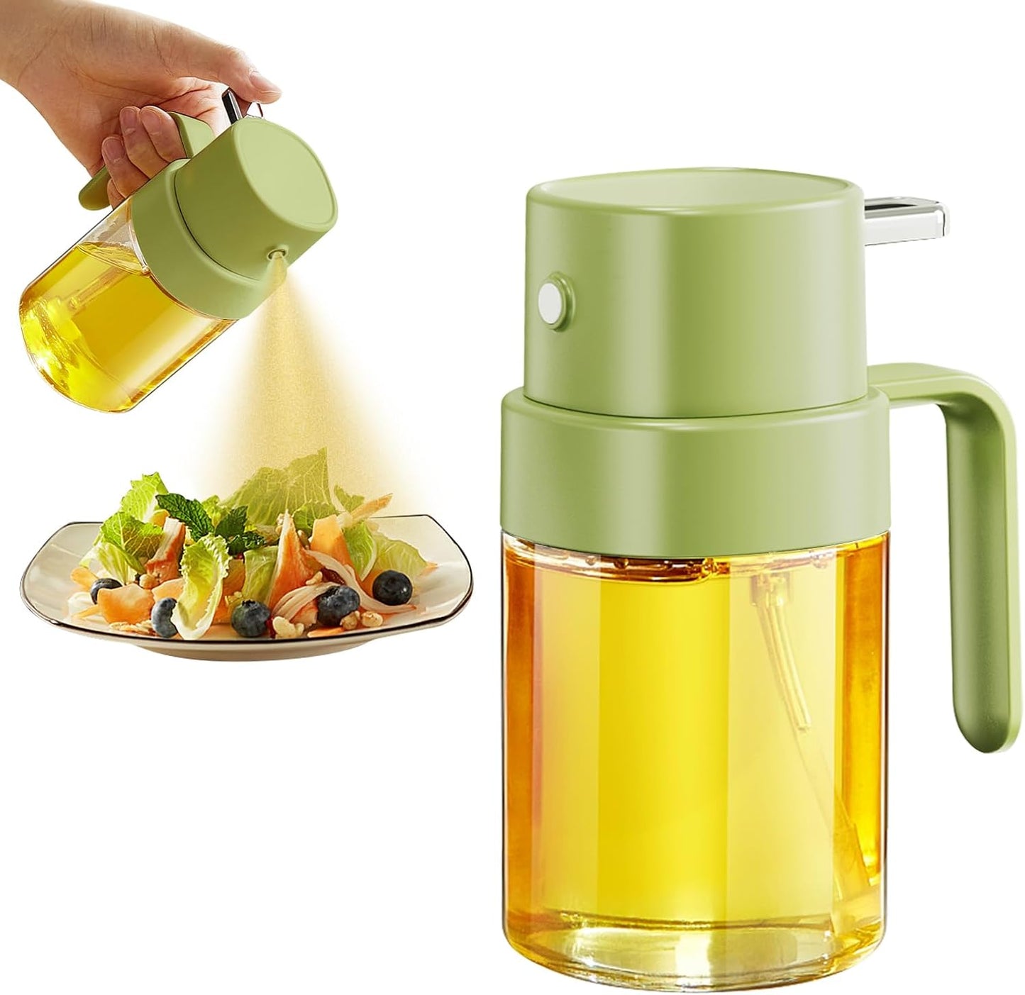 YARRAMATE Mini Oil Sprayer - 6.8 OZ Food-Grade Olive Oil Spray Bottle for Cooking & BBQ (Green)