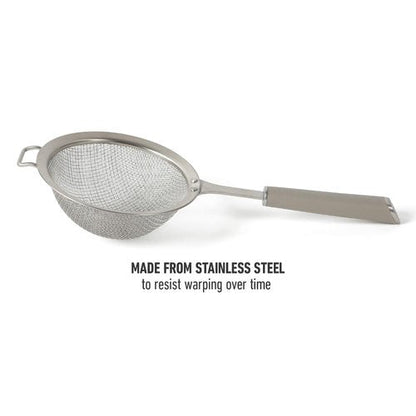 Calphalon Edge Stainless Steel Strainer w/Thermoplastic Rubber Handle - Taupe
