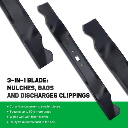 Grasscool Mower Blades - Replacement for Troy Bilt 21" Deck Riding Tractors & Push Mowers | Mulching 742-0741A