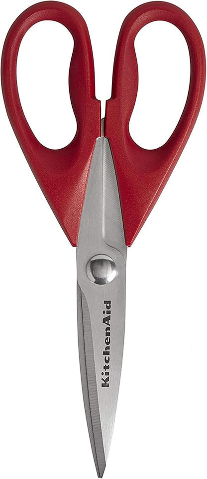 KitchenAid Kitchen Shears - Durable Stainless Steel Scissors with Soft Grip Handle, 8.72 Inch, Red