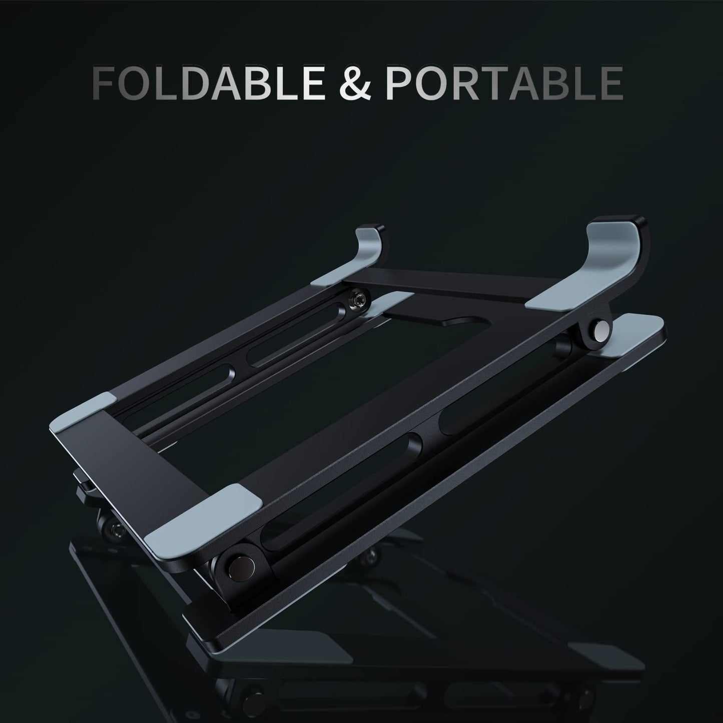 Laptop Stand for Desk - Adjustable Laptop Holder, Portable Laptop Riser with Multi-Angle Height Adjustable Computer Stand for MacBook Air/Pro and More Notebooks 10-17.3" - Grey