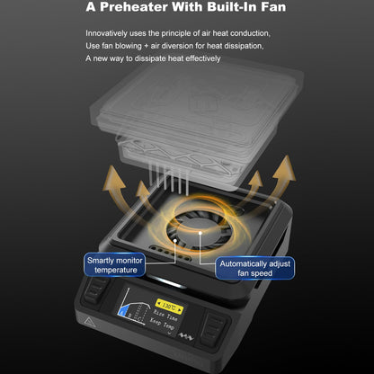 TOOLSAGE Mini Hot Plate Preheater Soldering Station MHP50 Portable Smart Constant 100-350°C Heater Platform 50mm Heating Area Original Welding Tool (BS50-Black)