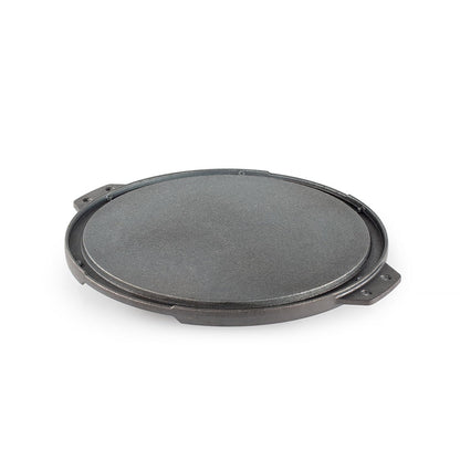 GSI Outdoors Guidecast Outdoor Cookset: 10" Deep Frypan with Dome Lid, Dual-Sided Cast Iron Griddle/Grill, Removable Handles