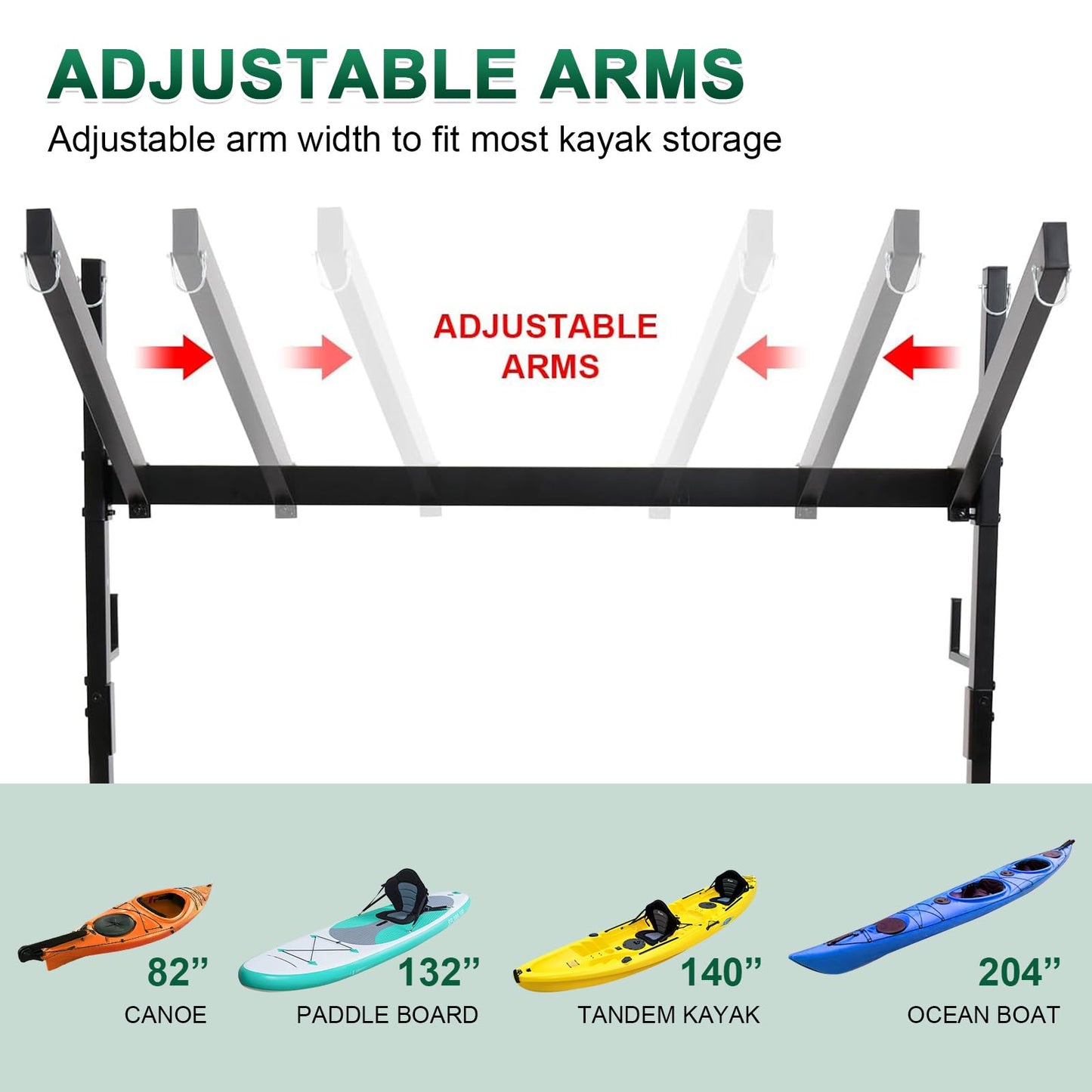 YPJIAJV Kayak Storage Rack with Lockable casters,Thickened Heavy Duty Kayak Stand，Holds 3 Kayaks Canoe Paddleboard, for Indoor, Outdoor, Garage, shed, Marina Kayak Storage Racks