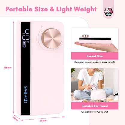 SAVILAND Electric Nail Drill Professional: 40000RPM Upgrad Nail Drill Kit 2025 Beautiful Gradient Sunset Color Scheme Nail D rill Machine Portable Nail File & Buffers Salon Use Manicure Pedicure