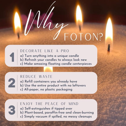 Foton Pearled Candle Le Cube Concrete Vase Set 16 Oz Square - Unscented - Refillable Jar Scented Candle Sand Wax with 15 Wicks - Natural Non-Toxic Decorative Candles for Home