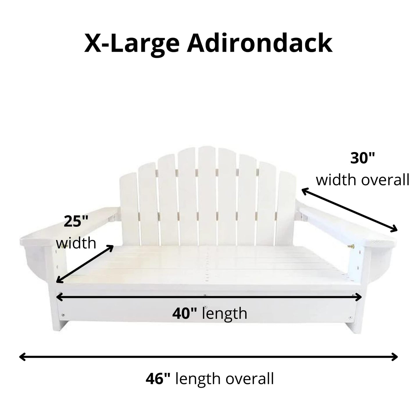 Midlee White Dog Adirondack Chair Bed (X-Large)