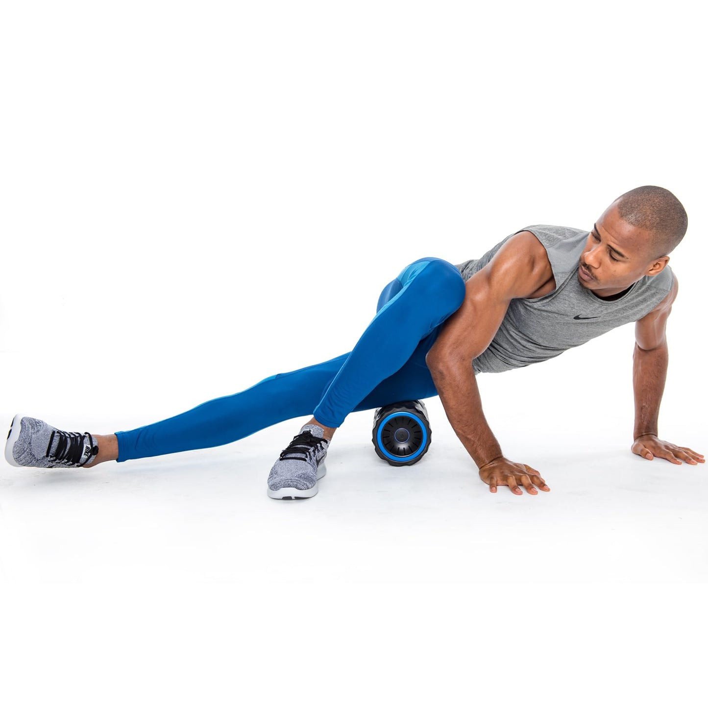 Zyllion Rechargeable Vibrating Foam Roller (FSA HSA Eligible) Cordless 4-Speed Deep Tissue Massager for Muscle Pain Relief, Inflammation, Plantar Fasciitis, Massage Foot, Leg, Back, Neck ZMA-22 BKBL
