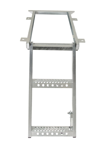 Mytee Products 2 Rung Pull-Out Trailer Step Ladder Folding Truck Step Galvanized Steel Heavy Duty for Use with Trucks, Trailers and RV's